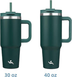 30 oz Tumbler with Handle and 2 Straws, 2 in 1 Lid Insulated Water Bottle - Image 3