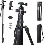 71" Camera Lightweight Foldable Aluminum Tripod & Monopod by JAFUQAW