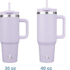 40 oz Tumbler with Handle and 2 Straws, 2 in 1 Lid Insulated Water Bottle - Image 3