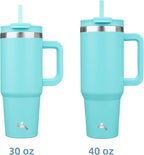 40 oz Tumbler with Handle and 2 Straws, 2 in 1 Lid Insulated Water Bottle - Image 3
