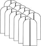 Garment Bags for Hanging Clothes 12 PCS Transparent Waterproof Dustproof by HomeClean