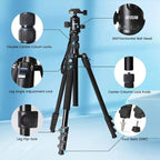 71" Camera Lightweight Foldable Aluminum Tripod & Monopod - Image 3