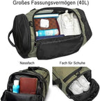Gym Duffle Bag Backpack Waterproof Sports Duffel Bags Travel Weekender Bag - Image 2