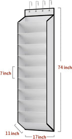KEEPJOY 10 Tiers White Over Door Shoe Organizer Storage, Hanging Shoe Holder - Image 3