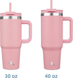 30 oz Tumbler with Handle and 2 Straws, 2 in 1 Lid Insulated Water Bottle - Image 3