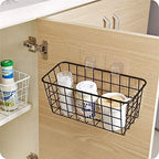 2 Set Hanging Wall Basket Organizer Over the Cabinet Door Wire Baskets - Image 5