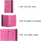 Passport Holder Cover Wallet Travel Essentials RFID Blocking Leather Card Case - Image 5