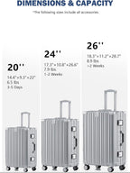 HotWay 20 Inch Aluminum Frame Carry On Luggage - Image 3