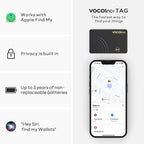 VOCOlinc Air Tag Card Wallet Tracker 1.6mm 2 Pack, Smart Item Finder Work - Image 2