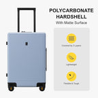 LEVEL8 Elegance Checked Luggage, 24 Inch Hardside Suitcase, Lightweight Matte - Image 4