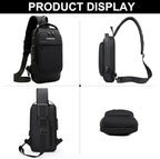 Sling Bag for Men Anti-theft USB Crossbody Shoulder Backpack Purse Waterproof - Image 5