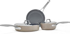 Calphalon® Premier Ceramic Nonstick 5-Piece Cookware Set, Mushroom Grey by Calphalon