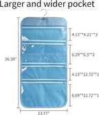 Foldable Clear Hanging Travel Toiletry Bag Cosmetic Organiser Storage - Image 7