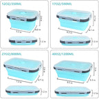 Set of 4 Collapsible Foldable Silicone Food Storage Containers, Ktichen - Image 2