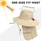 Sun Hats for Men Women, UPF50+ Protection Safari Hat, Wide Brim Fishing Hat - Image 6
