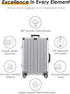 HotWay 20 Inch All Aluminum Carry On Luggage - Image 2