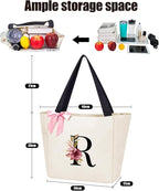 Vavabox Tote Bag, A-Z Initial Monogrammed Waterproof Tote Bag, Bridesmaid Gifts - Image 2