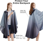 Rain Poncho Jacket Coat Hooded Zipper Style - Image 5
