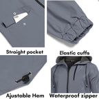 COOFANDY Men's Long Raincoat Ligtweight Rain Jacket Waterproof Outdoor Jackets - Image 5