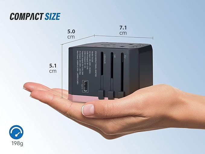 EPICKA Universal Travel Adapter, European Travel Plug Adapter - Image 6