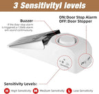 2 Pack Portable Door Lock & 120dB Travel Door Stopper Alarm, 3-Level - Image 3