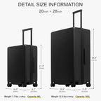 LEVEL8 Elegance Matte Luggage Set, 20 Inch Carry-on Luggage, 28“ Large Suitcase - Image 2
