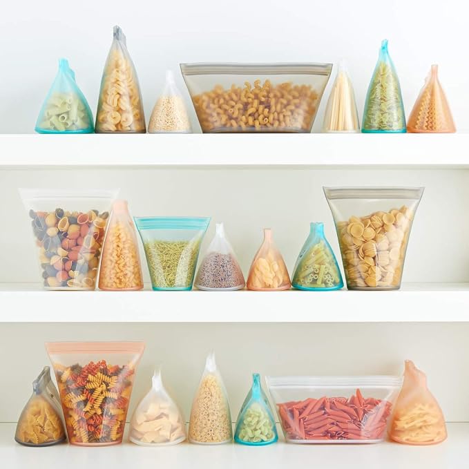 Zip Top Reusable Food Storage Bags | 3 Dish Set | Silicone Meal Prep Container - Image 6