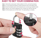 ZHEGE TSA Locks for Luggage, 3 Digit Luggage Lock - Image 6