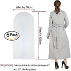 Dress Bags for Hanging Clothes 24'' x 54'' Long Dress Hanging Garment Bag White - Image 2