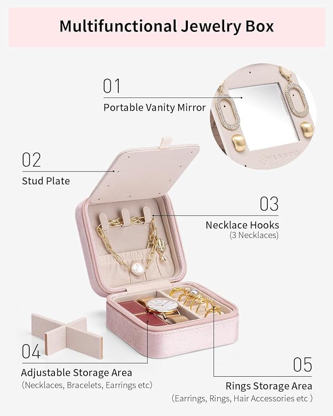 Vlando Birthday Gifts for Women Friendship, Personalized Initial Jewelry Box - Image 6