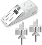2 Pack Portable Door Lock & 120dB Travel Door Stopper Alarm, 3-Level by DouevoTotalHomeSecurity