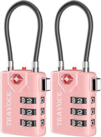 Search Alert TSA Approved Travel Combination Luggage Cable Locks by TRAVOCE