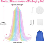 Mosquito Net for Bed, Large White Bed Canopy for Girls, Hanging Bed Net - Image 2