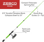 Zebco Roam Telescopic Fishing Rod and Spinning or Spincast Fishing Reel Combo - Image 2