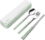 DEVICO Travel Utensils With Case, 18/8 Stainless Steel Camping Utensils by DEVICO