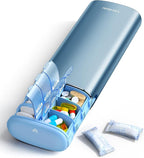 Vaydeer Metal 7 Day Pill Organizer 2 Times a Day – AM PM Weekly Travel Pill Case by Vaydeer