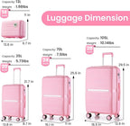 Campfun Luggage 4 Piece Sets, Expandable Carry On Luggage Set Hardshell PP - Image 2