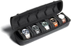 Hard Watch Travel Case, 5 slot Watch Roll Case Storage and Organizer by AUKURA