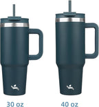 30 oz Tumbler with Handle and 2 Straws, 2 in 1 Lid Insulated Water Bottle - Image 3