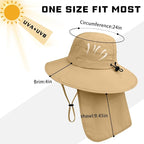 Sun Hats for Men Women, UPF50+ Protection Safari Hat, Wide Brim Fishing Hat - Image 5