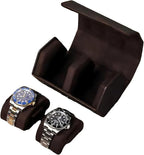 Genuine Leather Watch Roll Travel Case, Vintage Full Grain Leather Hexagon - Image 4