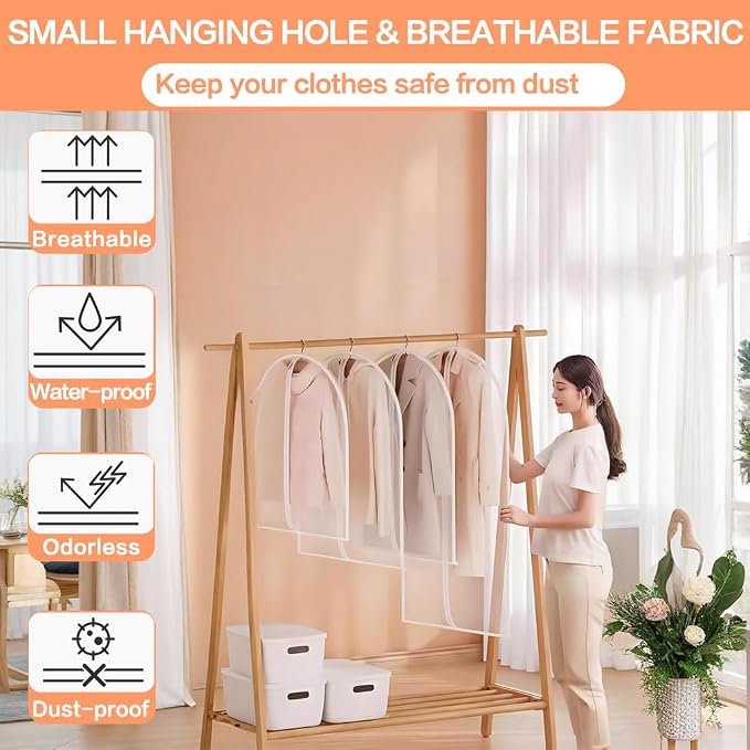 Garment Bags for Closet Storage Wedding Dress Garment Bag Clothes Bags for - Image 6