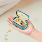 Small Travel Jewelry Case, Mini Tiny Plush Velvet Jewelry Box - Image 2
