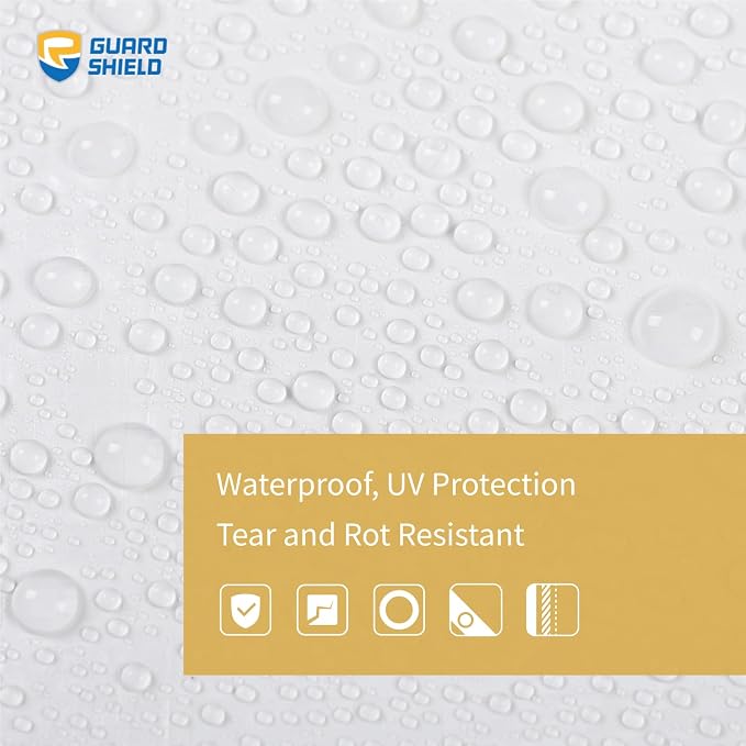GUARD SHIELD Tarp White 16x20 Feet Multi Purpose Waterproof Poly Tarp Cover 5mil - Image 3