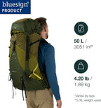 Osprey Atmos AG LT 50L Men's Backpacking Backpack, Night Shift/Scoria Blue - Image 2