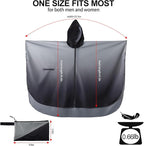 Rain Poncho Jacket Coat Hooded Zipper Style - Image 2