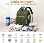 Diaper Bag with Changing Station, Waterproof 3 in 1 Baby Diaper Backpack with - Image 2