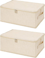 ANMINY 2PCS Storage Bins with Zipper Lids 13 Qt Lidded Fabric Storage Boxes by ANMINY