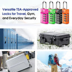 SURE LOCK TSA Approved 4-Digit Resettable Combination Luggage Locks - Image 4