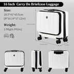 16 Inch Carry On Luggage with 2 Compartments - Image 8